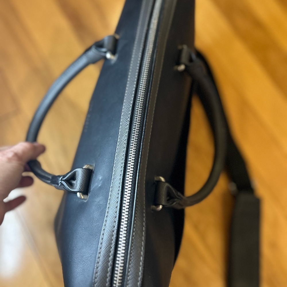 Ted Baker Men's Matcher Faux Leather Black Briefcase Document Bag - Picture 4 of 17